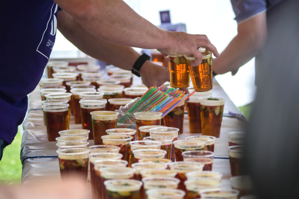 Pimms being served